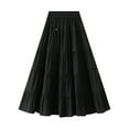 thumbnail image 6 of vigerkar Women's A-Line Bow Elastic Waist Midi Skirt Fairy Flowy Tulle Pleated Tiered Party Long Skirts 2025 Black, One Size, 6 of 9