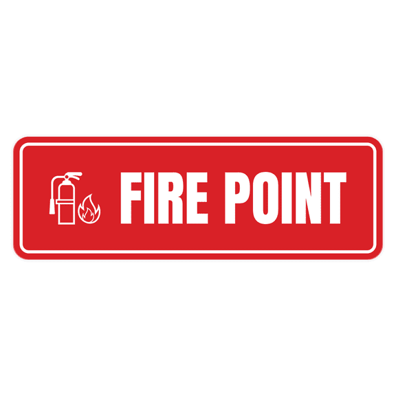 Signs ByLITA Standard Fire Point Door or Wall Sign Durable ABS Plastic | Laser Engraved | Easy Installation | Elegant Design Sign (Red) - Large