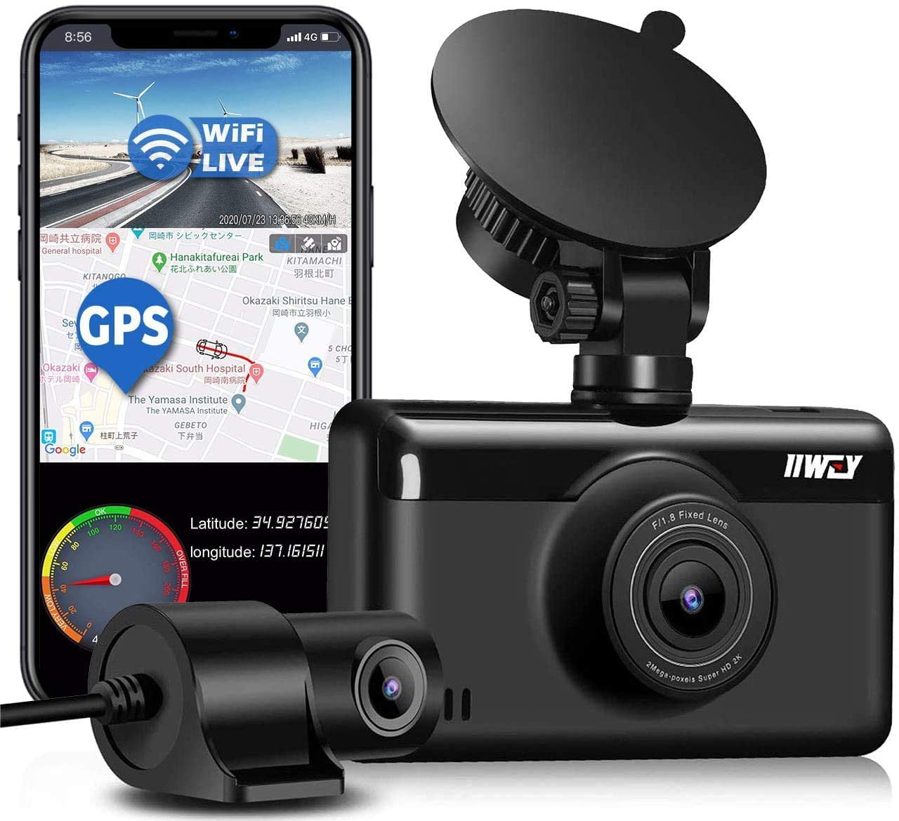 Dash Cam Front and Rear 1440P+1080P Dual Channel Car Dash Camera w//WiFi Anti-Glare Filter Supercapacitor Parking Monitor Super Night Vision GPS G-Sensor Support 256GB Storage VIOFO A139 2CH