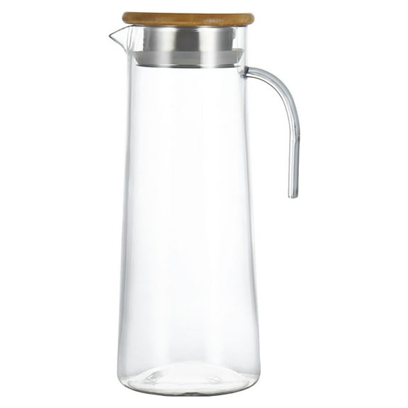 Clear Acrylic Water Pitcher with Lid - Kitchen Beverage Pitcher for Drinking, and