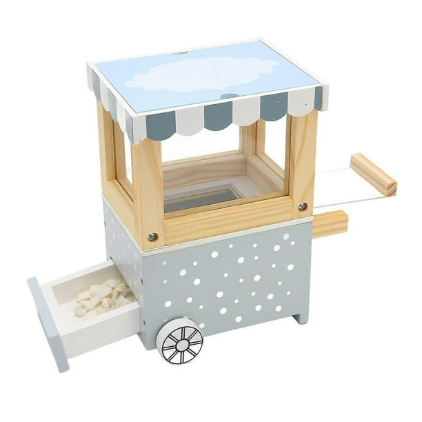 Wooden Popcorn Machine Toy Educational DIY Making Vivid At Hard Texture Clear Grain Toddler Kitchen Playset