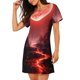 thumbnail image 2 of Easygdp Red Moon Lava Camisón de manga corta para mujer, informal, estampado, 2 of 6