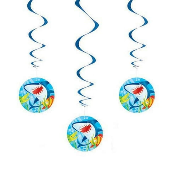 Unique Industries Ocean Shark Hanging Decorations, 3 Pack