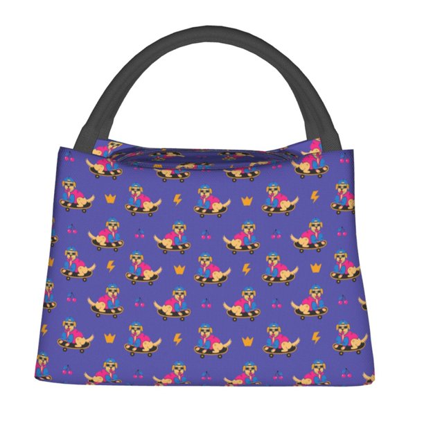 Fotbe Labrador Retriever Dog Bolsa Térmica Portátil con Estampado, Bolsa de Entrega de Alimentos Aislada, Bolsa Reutilizable de Gran Capacidad para Comidas y Supermercado