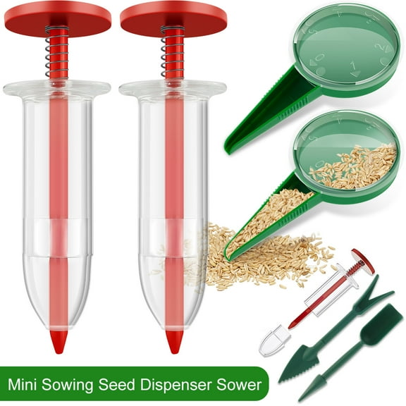 JTWEEN 6 Pcs Mini Sowing Seed Dispenser Seed Sower Tool,Lightweight Practical Small Seed Spreader for Sowing Carrot, Lettuce,Grass and Spinach