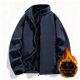 thumbnail image 1 of Ceisia Men's Casual Flip Collar Zipper Jacket with Pockets Oversized Contrast Hood Gift Outerwear, 1 of 3