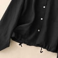 thumbnail image 4 of Edvintorg Womens Jacket Cotton and Linen Long Sleeve Casual Coat Lightweight Hooded Button Down Outerwear with Pocket Clothes for Women Black XXL, 4 of 9