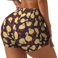 thumbnail image 2 of Vsdgher Cute Small Farm Birds print Workout Shorts for Women Seamless Soft Smooth Gym Yoga Scrunch Active Exercise Fitness Shorts, 2 of 8