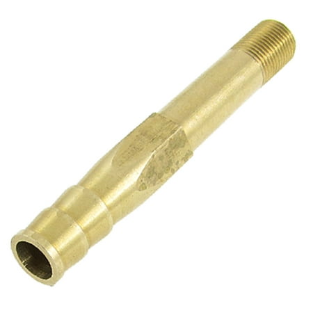 Unique Bargains 9mm Dia Male Thread Mould Barb Brass Pipe Nipple Gold