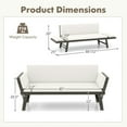 Kadyn Outdoor Convertible Sofa Daybed with Adjustable Armrests for