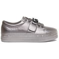 thumbnail image 2 of Guess Balit Women's Lace Up Synthetic Platform Trainers In Grey Size 6.5, 2 of 6