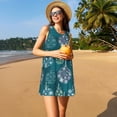 thumbnail image 3 of Balery whiter Snowflake balloons Vestidos de verano para mujer con estampado: vestido holgado sin mangas, vestido playero informal y cómodo para días calurosos., 3 of 7