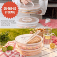 thumbnail image 2 of 12-Inch Pie Carrier with Lid and Divider, 2-Pack Reusable Pizza Storage Container, Expandable Pie Carrier with Handle,2 * pizza storage container,Transparent, 2 of 7