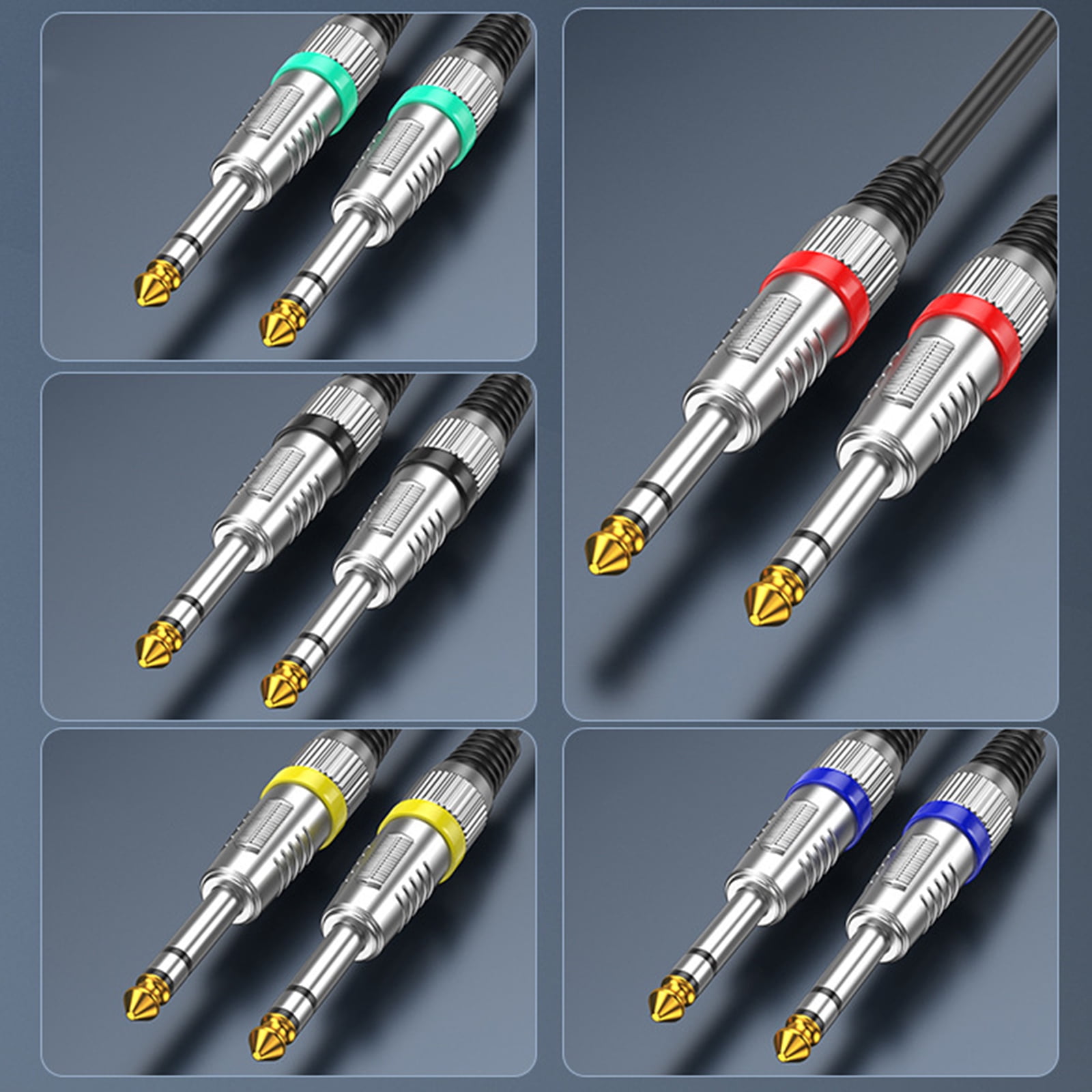 Professional 6.35mm Male to Male Stereo Cable Amplifier Guitar Connection Cord for Amplifiers, Mixer, Guitars