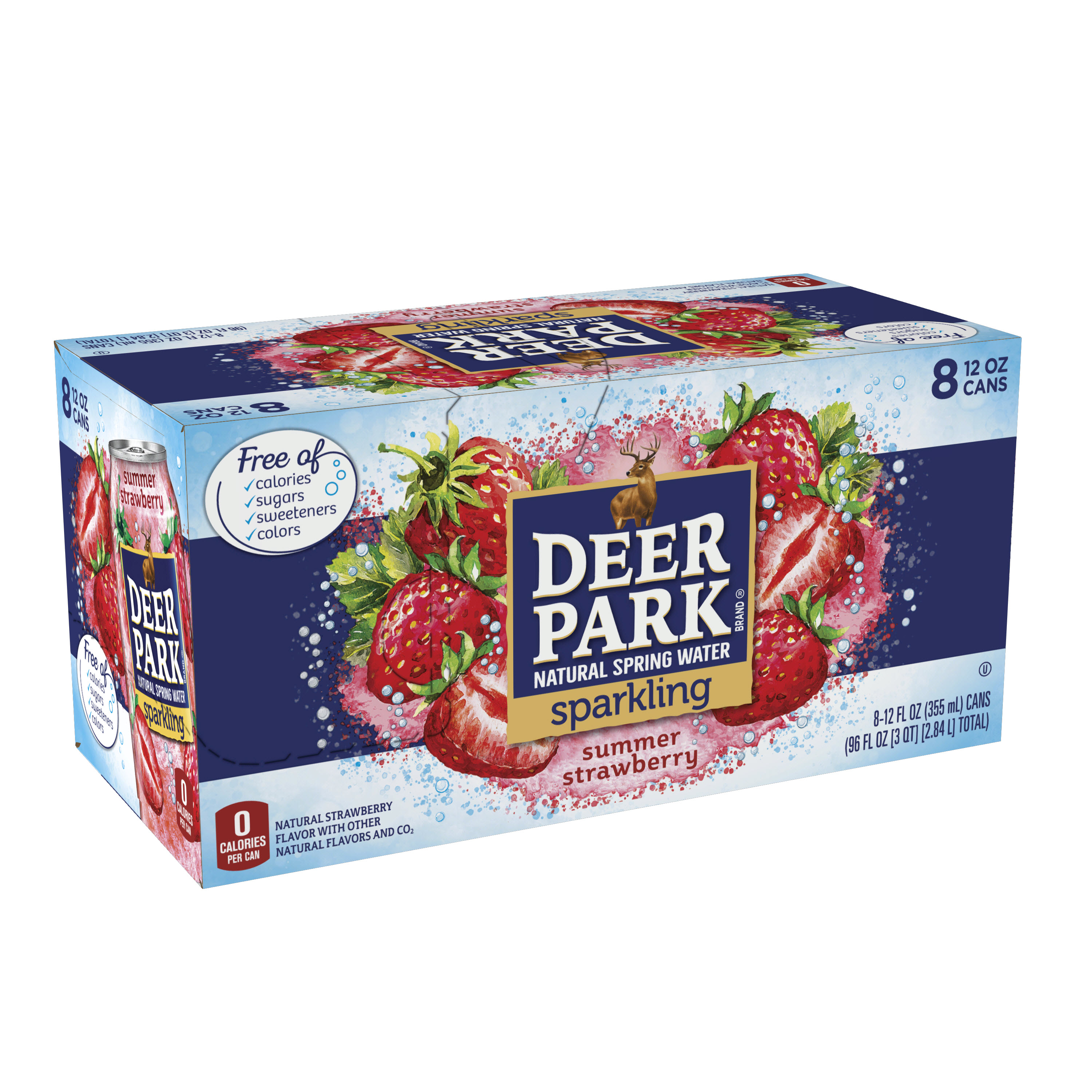 Deer Park Sparkling Water, Strawberry , 12 oz. Cans (8 Count)