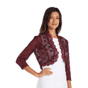 R&M Richards Women's Lace Bolero with Scalloped Edges
