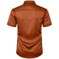 thumbnail image 5 of hotojiny Men's Silk Satin Dress Shirt Soft Short Sleeve Casual Business Shirt Stylish Button down Shirts for Party Wedding S-5XL, 5 of 7