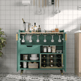 thumbnail image 2 of Wine Bar Cabinet with Fluted Glass Doors & Wine Rack - Small Modern Sideboard Buffet for Dining Room, Living Room, Kitchen Coffee Bar, 2 of 7