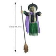 thumbnail image 3 of DAMAI 5.5 ft Halloween Flying Witch Decor,Outdoor Flying Witch Halloween Animatronic Animated Hover Witch with Scary Sound & Light-up Eyes, Scary Halloween Props for Garden Yard House Decoration, 3 of 9