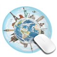 thumbnail image 2 of Disketp World Travel Small Mouse Pad 7.9x7.9 Inches,Washable Round Mousepad For Office Laptop Computer,Non-Slip Rubber Base Mouse Pads For Wireless Mouse, 2 of 9