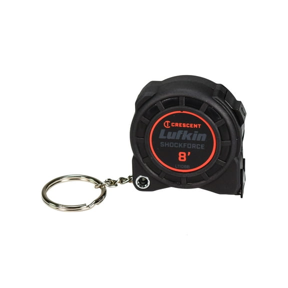 Crescent 8' Keychain Tape Measure, Black 1/2" Blade