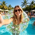 thumbnail image 4 of WUSUOWEI 2PCS Inflatable Swimming Rings with Glitter,Cute Pool Float Tube Decorations,Transparent Swimming Rings,31.5 Inch,Water Floats for Summer Pool Party Beach Photos,Decoration, 4 of 9