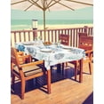 thumbnail image 2 of Sea Turtle Outdoor Tablecloth - 60x60 Inch Square Dining Table Cover, Nautical Coastal Beach Coral Shell Starfish Waterproof Outdoor Table Cloth with Umbrella Hole & Zipper for Picnic/Patio, 2 of 5