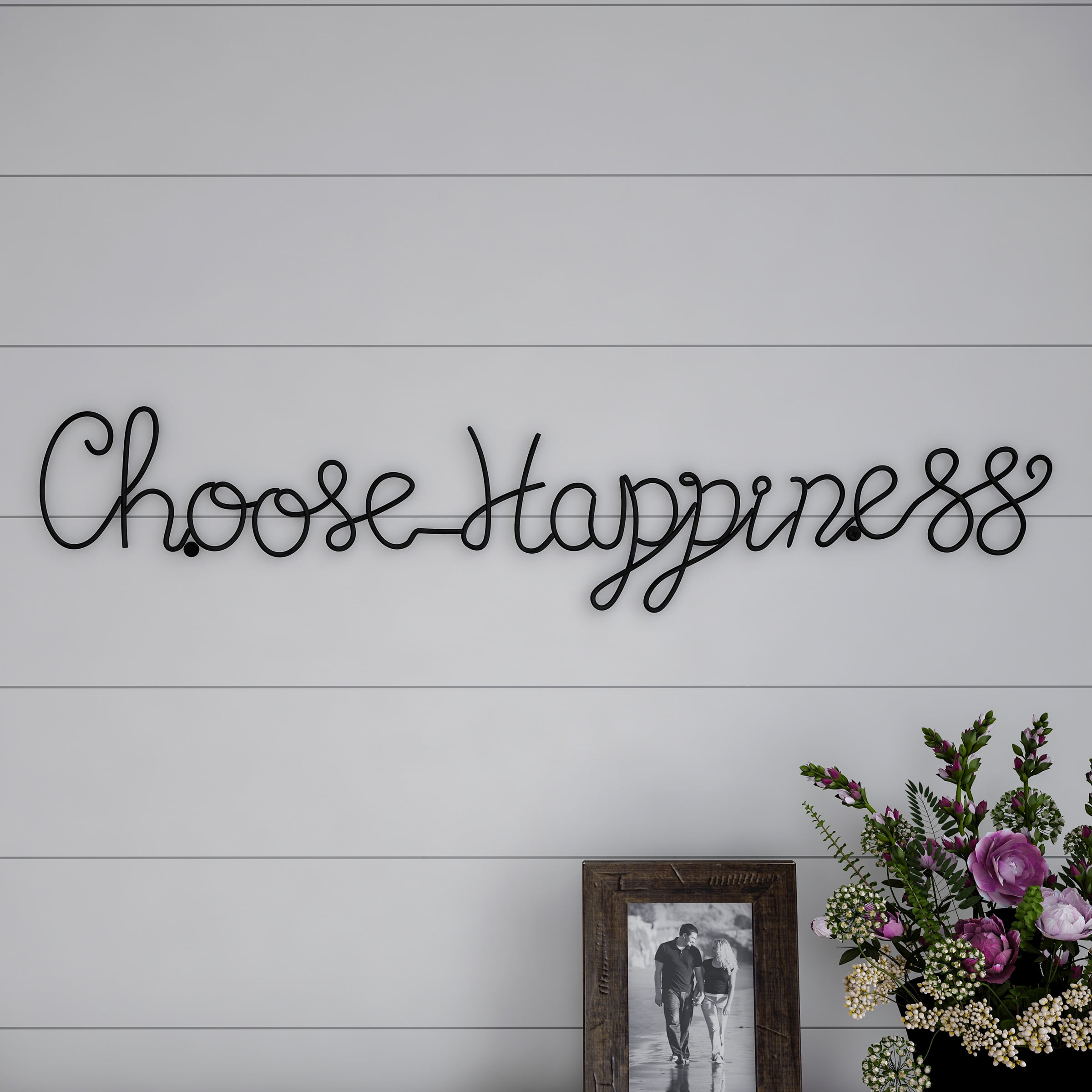 Metal Cutout- Choose Happiness Cursive Cutout Sign-3D Word Art Home ...