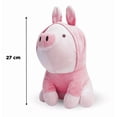 thumbnail image 4 of Peluche De Cerdito Sentado Con Capucha De Conejo Xtellar Rosa, 4 of 4