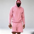 thumbnail image 5 of Rciityk Men's 2 Piece Short Sweatsuit Set Solid Color Pullover Hoodie and Casual Shorts Lightweight Daily Tracksuit, Gifts for Men, 5 of 5