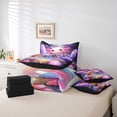 thumbnail image 6 of Manfei Cartoon Axolotl 7-Piece King Bedding,Watercolor Salamander Print King Bed in a Bag,Black Reversible, 6 of 7