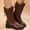 Brown, variant on POROPL Womens Boots Mid Calf Chunky Zip Up Shoes,Womens Boots Size 4.5