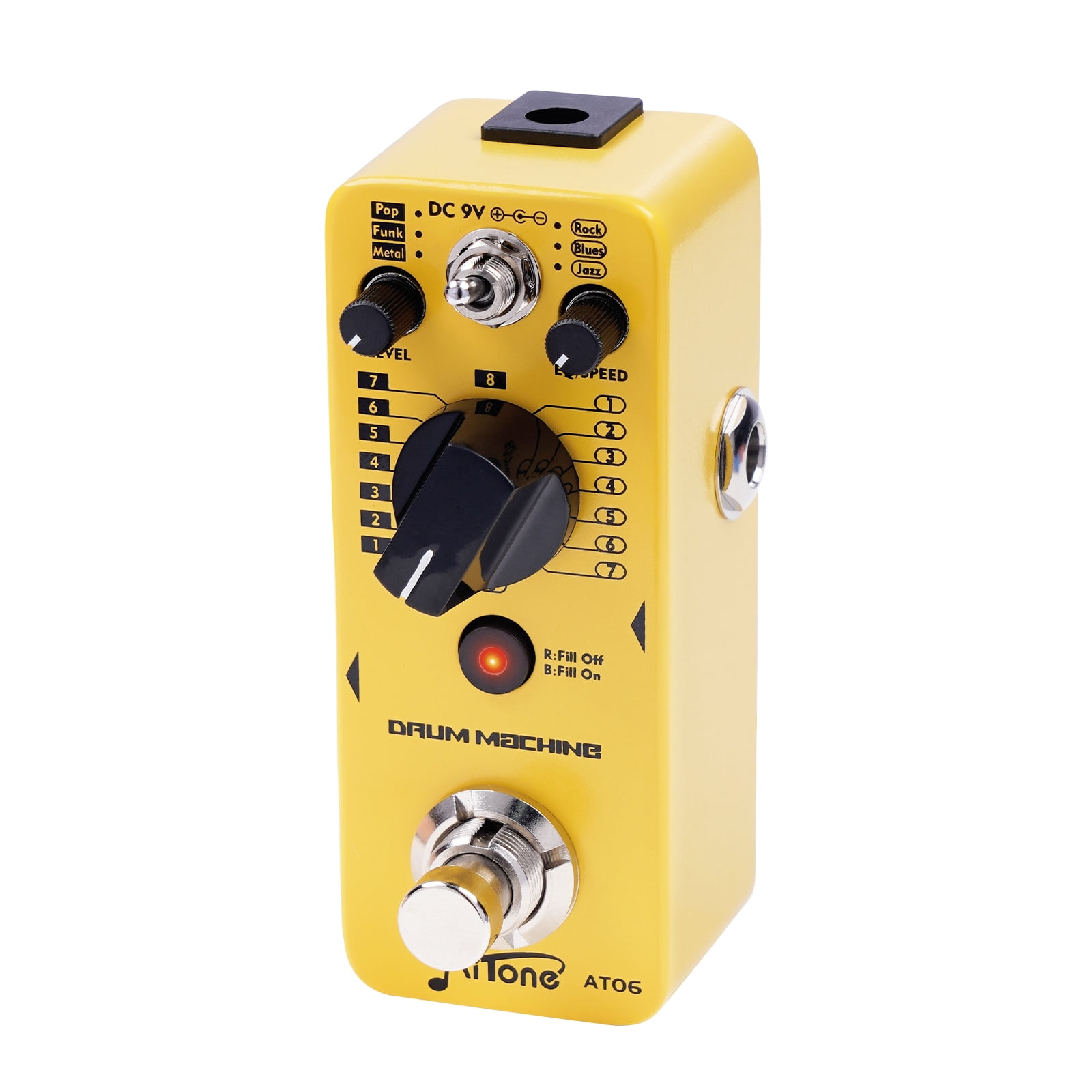 AITONE Drum Machine Guitar Pedal, 48 Grooves 6 Styles Real-Time Fill Tap Tempo