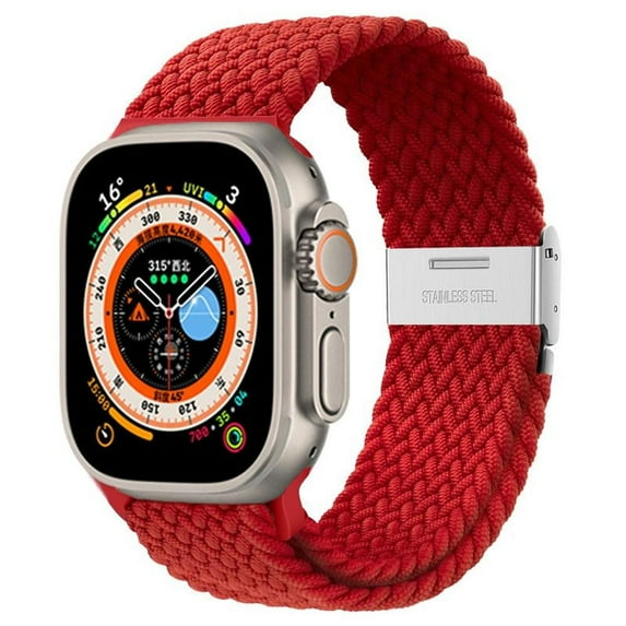 LEIXIUER Compatible with Apple Watch Bands 44mm 45mm 42mm 49mm, Braided Solo Loop Nylon Sport Stretchy Strap Adjustable Buckle Wristband for iWatch Series 8 7 6 SE 5 4 3 2 1 Ultra,Women Men
