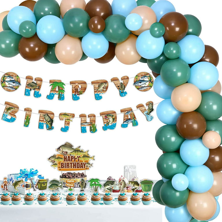 Fishing Theme Birthday Decorations Balloon Garland Kit Fishermen