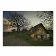 thumbnail image 1 of Rustic Cutting Board, Battered Stone House in a Field Messy Shed Building Provincial Pastoral Concept, Decorative Tempered Glass Cutting and Serving Board, Small Size, Multicolor, by Ambesonne, 1 of 1