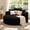 Black, variant on Oversized Round Chaise Longue Chair Indoor, 49“Upholstered Corduroy Deep Seat Circle Single Cloud Lounge Floor Sofa Chair for Living Room, Bedroom Apartment