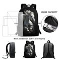 thumbnail image 6 of Uourmeti Soft Skin Friendly Backpack for Work School, 17 Inch Adjustable Comfort Straps Daypack, Galloping Horse Print, 6 of 6