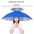 thumbnail image 4 of Hands-Free Double Layer Umbrella Hat 45in Oxford Cloth Waterproof UV Protection Foldable Adjustable Outdoor Fishing Sun Rain Gear, 4 of 10