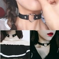 thumbnail image 4 of Women Gothic Collar Necklaces Fashion and Adjustable PU Leather Heart Choker Necklace Hip Hop Jewelry, 4 of 5