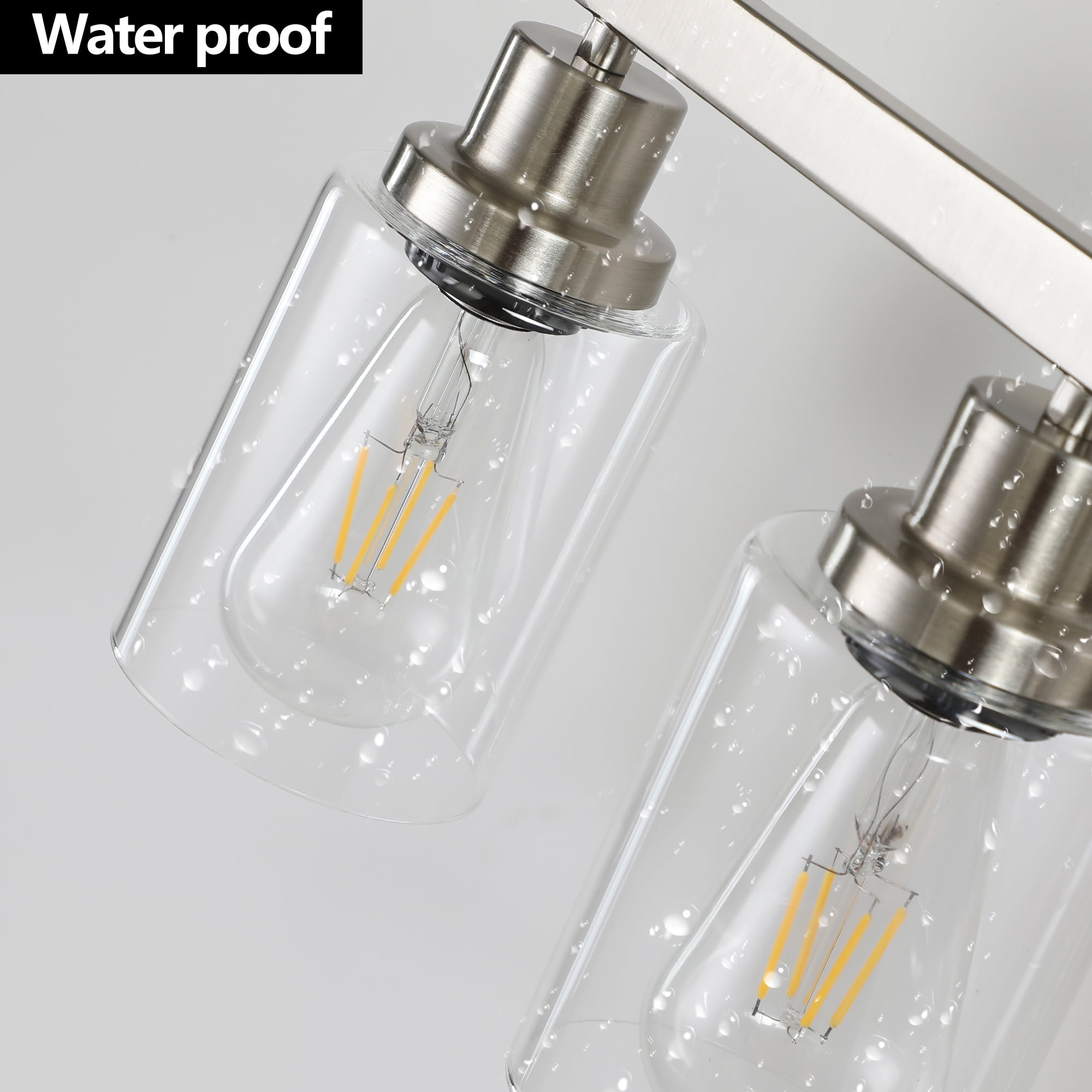 31" Modern 5-Light Bathroom Vanity Light Fixture - Brushed Nickel Finish with Clear Glass Shades, Perfect for Bathroom, Vanity, and Dressing Area Lighting (No Bulbs)