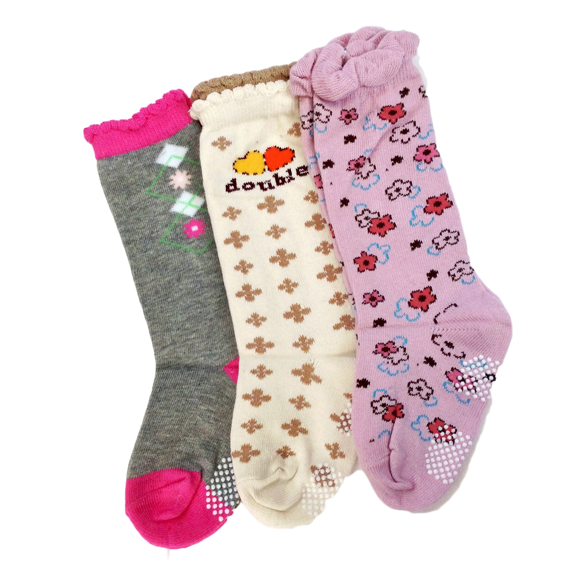 Lovely Annie Baby Girl's 3 Pairs Pack Cotton Crew Socks One Size(0Y-2Y ...