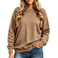 thumbnail image 2 of Womens Oversized Sweatshirts Animal Print Crewneck Sweatshirt with Long Sleeves Casual Trendy Loose Fit Pullover Tops Coffee S, 2 of 5