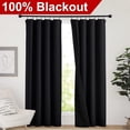thumbnail image 4 of NICETOWN Blackout Curtains for Bedroom, Thermal Insulated Soundproof 100% Light Blocking Drapes 2 Layers Full Blackout Rod Pocket Energy Efficiency Curtains with Black Liner, Black, 52"x84", 2 Panels, 4 of 9