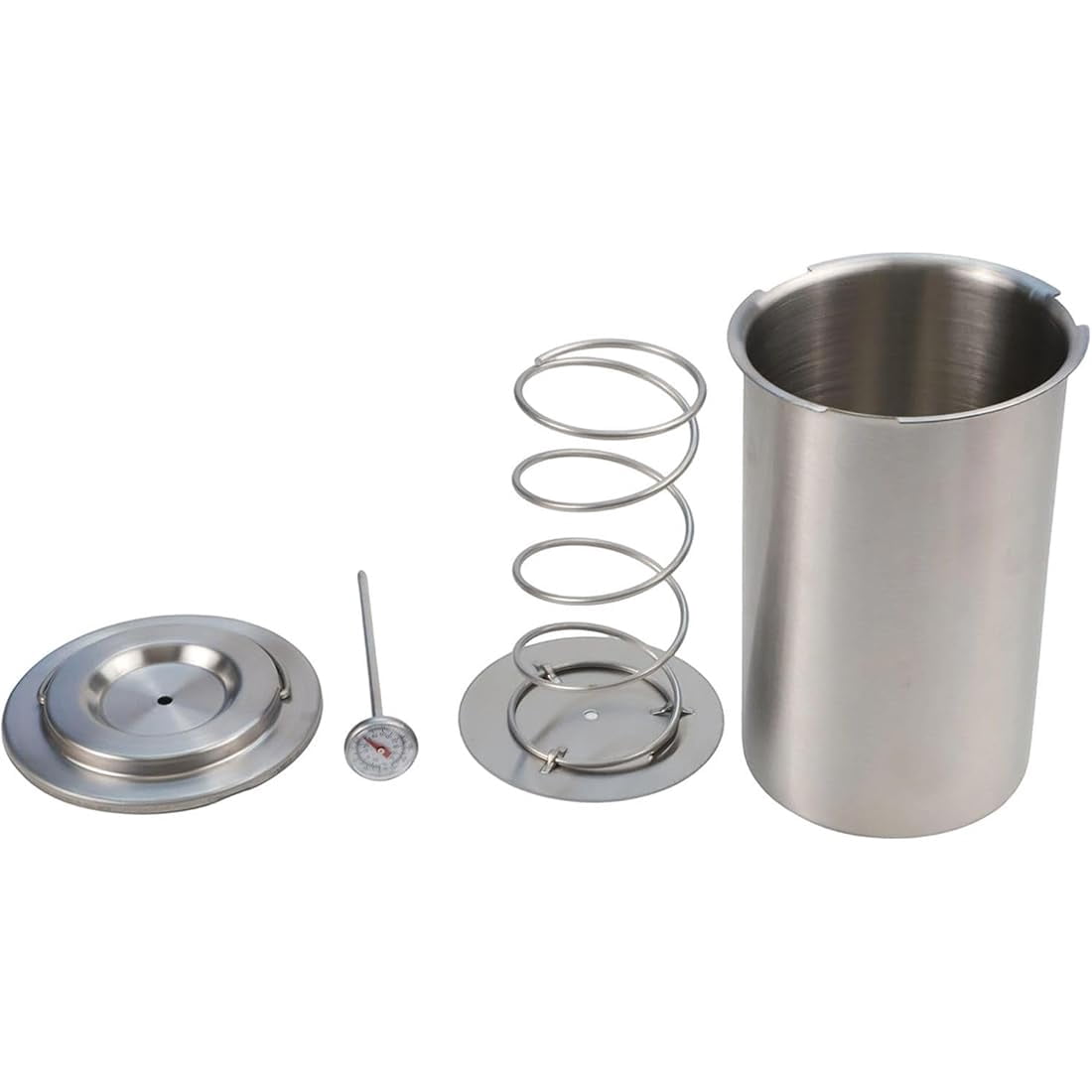 Stainless Steel Deli Meat Press with Thermometer, 1.5L Ham Maker Mold for Homemade Lunch Meat, Poultry & Sandwich Filling