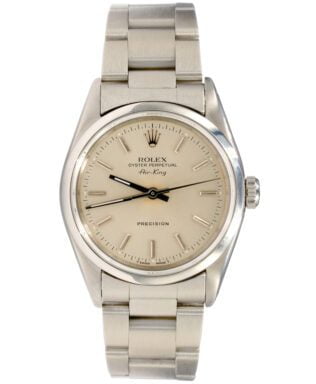 Pre-Owned Mens Rolex Stainless Steel Air-King Watch 14000 Silver Dial