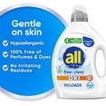 thumbnail image 4 of all Liquid Laundry Detergent, Free Clear for Sensitive Skin with OXI, Unscented and Hypoallergenic, 2X Concentrated, 90 Loads, 4 of 5