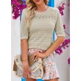 thumbnail image 3 of Asyoly Womens Tops Solid Short Sleeve Sweaters Tops Crew Neck Pullover Shirt Lightweight Knit Sweater Blouse, 3 of 7