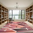 thumbnail image 2 of ODIKA 8'x10' Machine Washable Non-Slip Area Rug, Geometric Dusty Pink High Traffic Rug, Pink, 1290123, 2 of 7