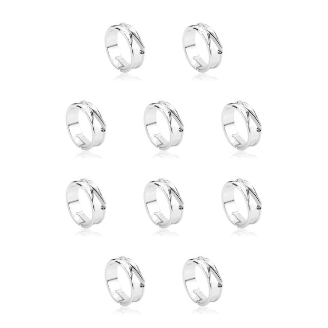 Anillos Guardurnaity Cosplay ajustable abierto Aleación Plata 10Conjunto